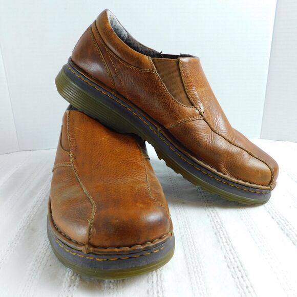 Doc Dr. Martens Tevin Brown Leather Slip-On Loafers Shoes Men's 10 US AW004 EUC - Picture 2 of 15